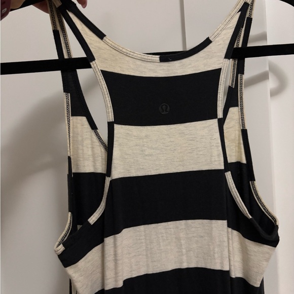 Lulu Lemon Striped Black and Cream Maxi Dress - Picture 2 of 4